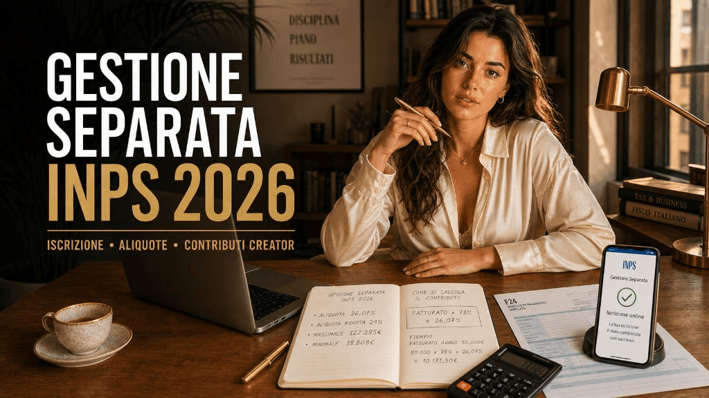 Gestione Separata INPS 2026: iscrizione, aliquote, contributi creator